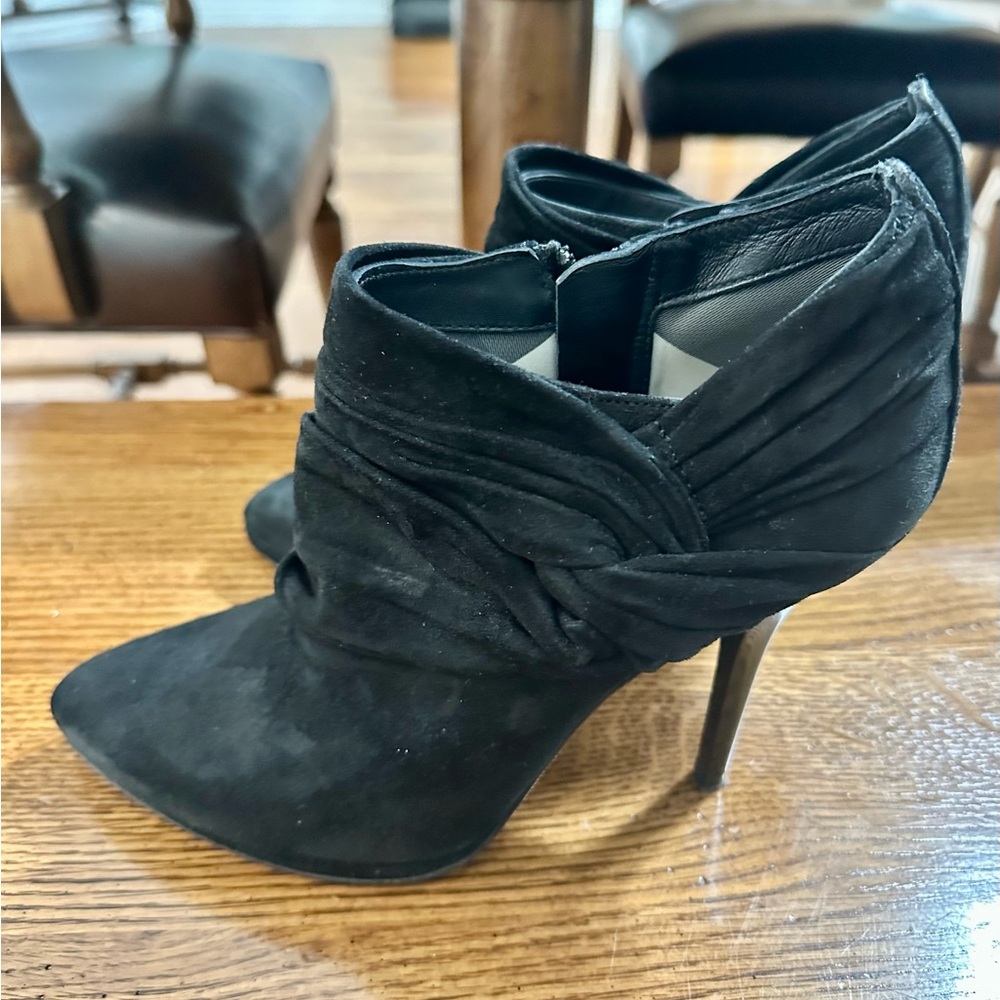 Burberry Black Heeled Boots with Ruched Detailing